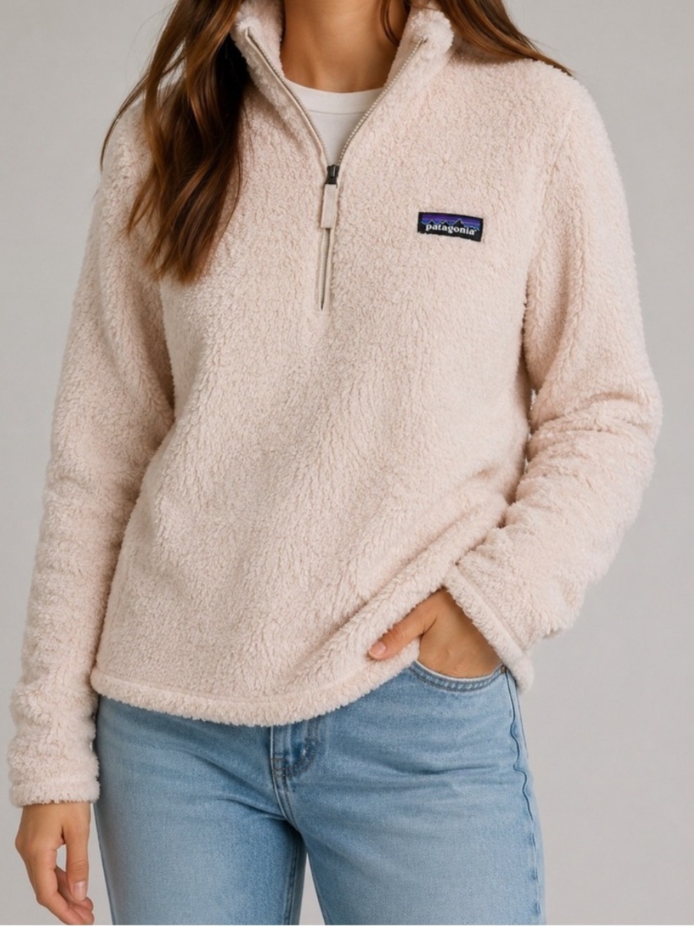 Patagonia Women’s  Los Gatos 1/4 Zip Pullover Jacket in Blush Pink Sz S